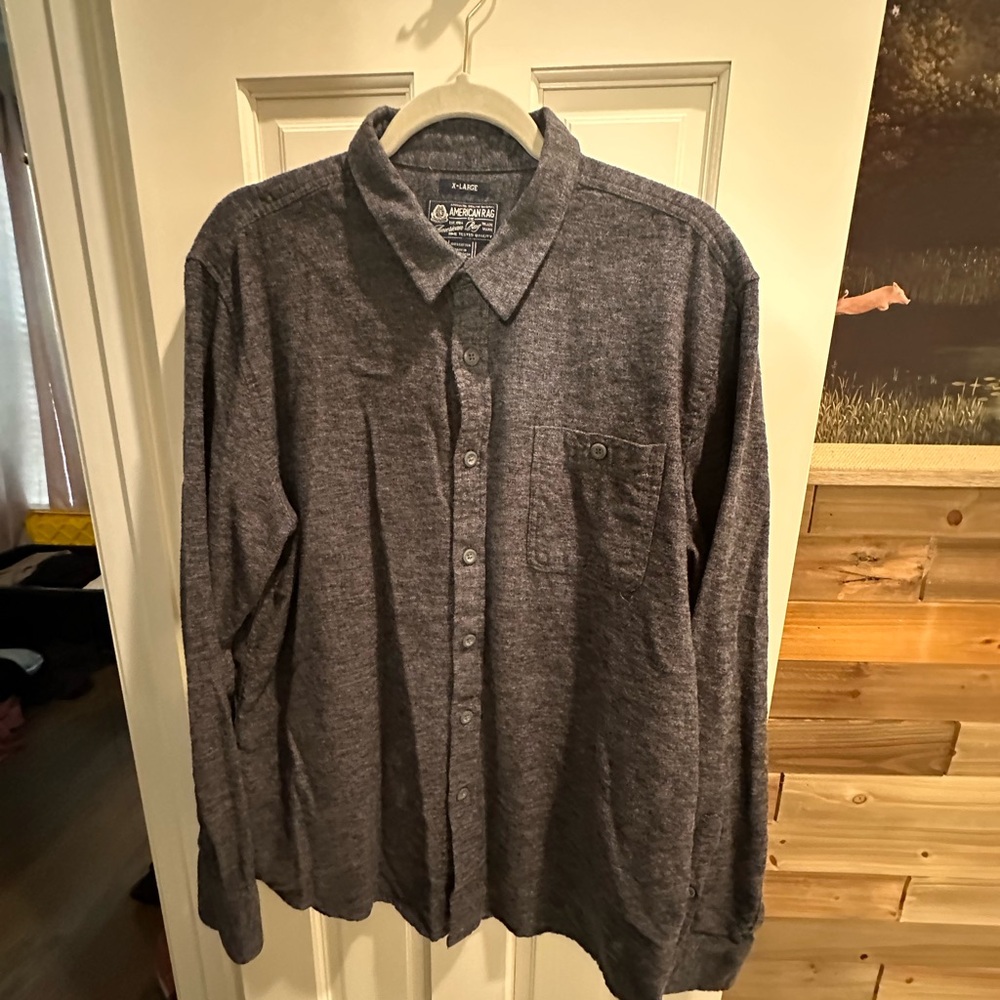 American rag Outfitters Gray Casual Button Down Shirt